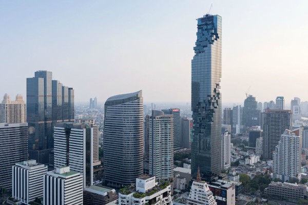 Lighst Shine Upon You, Pixelated Skyscraper in Bangkok